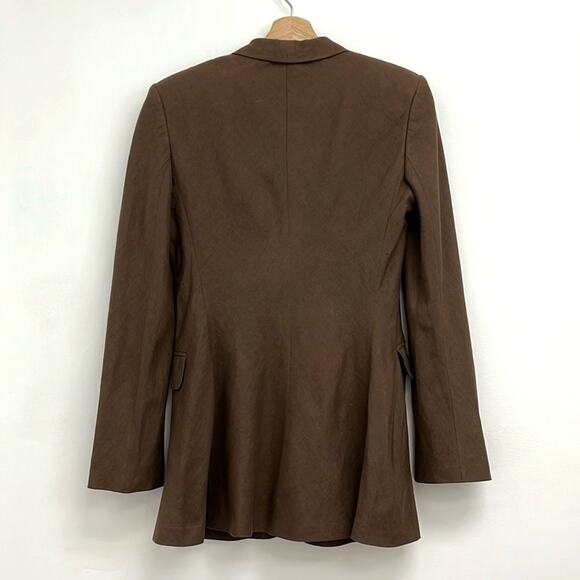 Emporio Armani 100% Linen Single Button Long Blazer Structured Italy - EU 42 - Picture 2 of 12